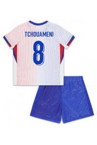 Frankrijk Aurelien Tchouameni #8 Babytruitje Uit tenue Kind EK 2024 Korte Mouw (+ Korte broeken)